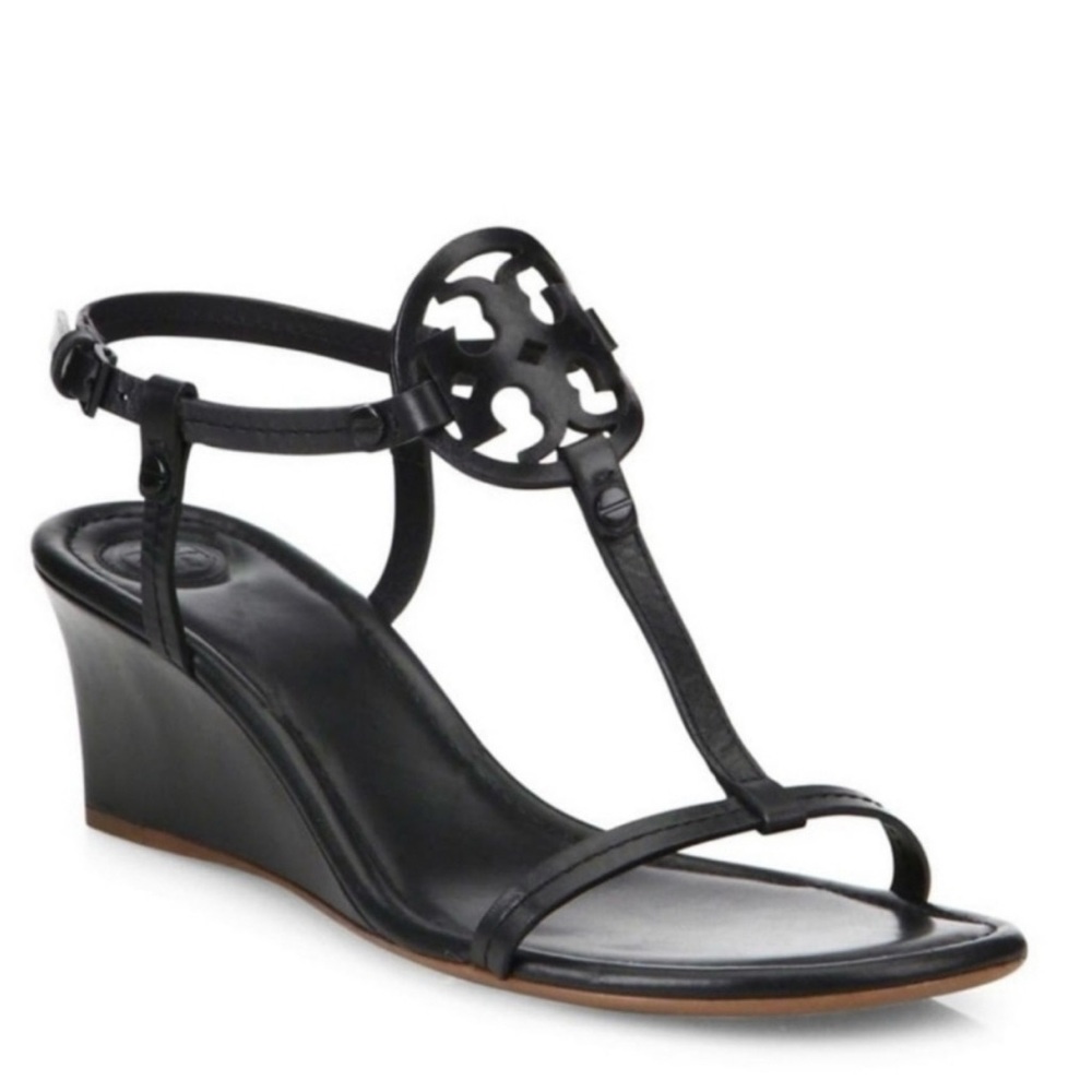 Tory Burch Black Wedge Sandals